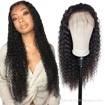 Factory Direct Supply Trending Style Lace Frontal Wig Brazilian Human Hair Kinky Curly Cuticle Aligned Hair Undetectable Knots